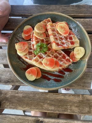 Waffles  #Veganuary at Indiana vegan Cafe & Yoga in Langkawi