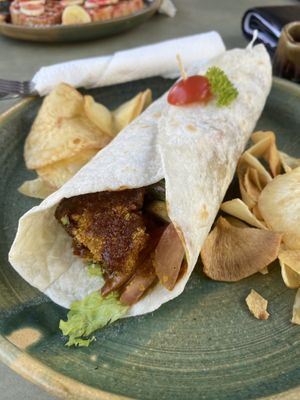 Tofu nugget wrap   at Indiana vegan Cafe & Yoga in Langkawi