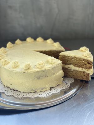 Mango cake  at Indiana vegan Cafe & Yoga in Langkawi