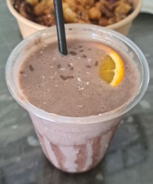 Choco-berry smoothie (takeaway) at Indiana vegan Cafe & Yoga in Langkawi