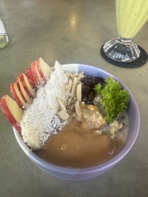 Overnight oatmeal with fruits   at Indiana vegan Cafe & Yoga in Langkawi