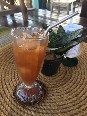 Iced kombucha at Indiana vegan Cafe & Yoga in Langkawi
