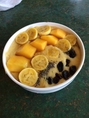 Mango bowl at Indiana vegan Cafe & Yoga in Langkawi