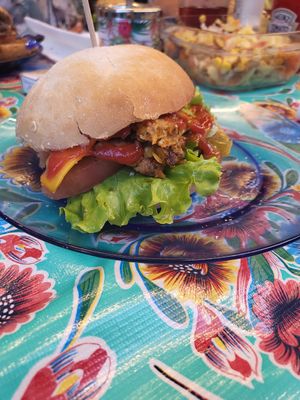 Lentil burger is decent! at Melemele Burguer in Zarautz