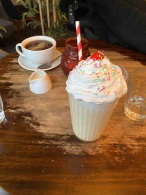 Vanilla vegan shake  at Nowhere Man in Brighton