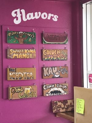 The options when we visited at Hawaiian Licks in Hilo