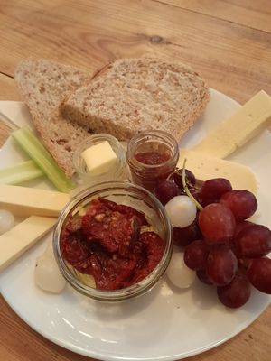 Vegan ploughman's lunch at Moments Cafe in Barnard Castle