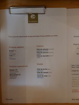 Choix des protéines at La Clairière in La Petite-pierre