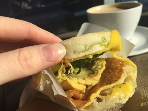 Breakfast Sandwich at Thor Espresso Bar in Toronto