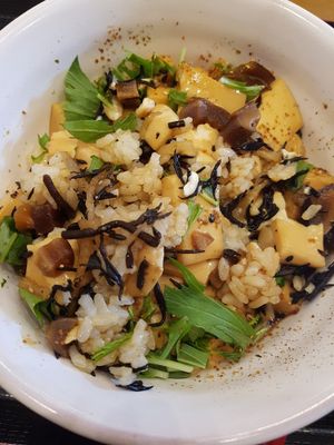 Vegan tofu donburi at Toryanse in Kyoto
