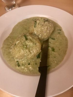 Arancini balls with creamy pesto sauce  at Paliotti's Italian Restaurant in Maple Ridge