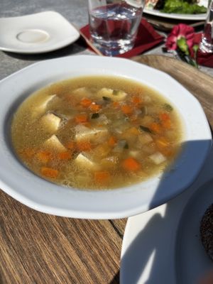Vegan tofu “Finnish fish style” soup   at Cafe Lasipalatsi in Helsinki