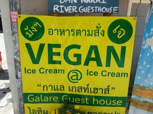 Ice-cream sign at Galare Guesthouse Veggie Hut - Maybe closed in Chiang Mai