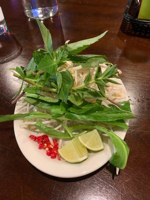 Garnish For the vegan Pho at LaTaste - Vietnamese Cuisine in Prattville