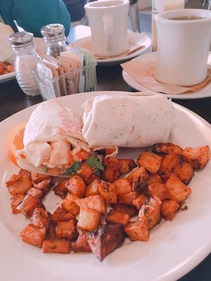 southwestern burrito with impossible sausage  at Kayak Kafe - Midtown in Savannah