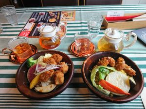 Soy meat lunch sets at Bananeira in Yokohama