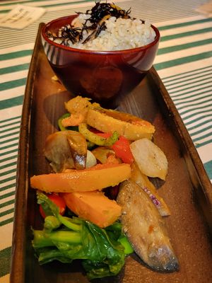 seasonal vegetables Set meal other side at Bananeira in Yokohama