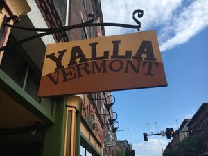 Sign at Yalla Vermont in Brattleboro