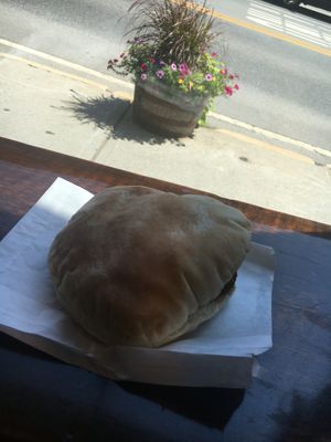 Hummus felafel pita at Yalla Vermont in Brattleboro