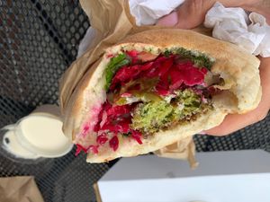 Falafel pita! at Yalla Vermont in Brattleboro