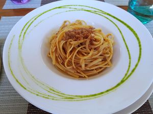 Linguine with seitan at Terra Restaurant in Sagres