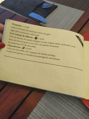 Menu at Terra Restaurant in Sagres