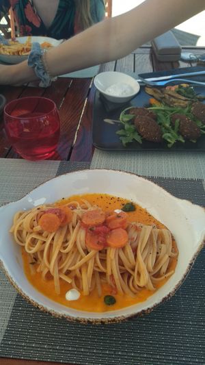 Pasta Orto y Falafel at Terra Restaurant in Sagres
