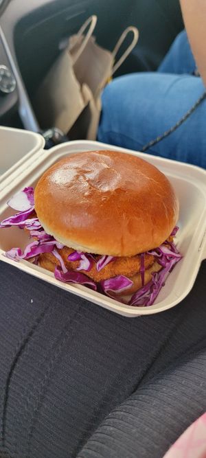 Vegan Chicken Sandwich (with red cabbage) at The Moonlighter in Chicago