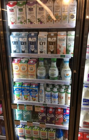 Plant-based milks at Just Food Co-op in Northfield