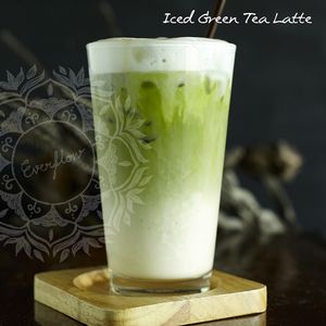 Iced Green Tea Latte at Everflow in Koh Chang