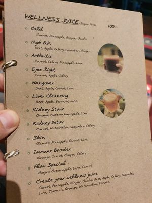 Menu at Everflow in Koh Chang