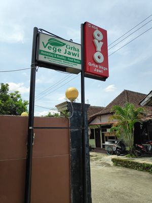Sign on street at Grha Vege Jawi in Yogyakarta