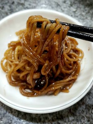 Vegan Jjajangmyeon - close-up at Taehwawon 태화원 in Incheon