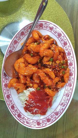Vegan Chili Shrimp at Taehwawon 태화원 in Incheon