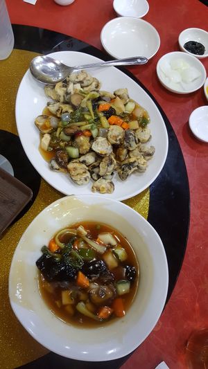 sweet and sour mushrooms at Taehwawon 태화원 in Incheon