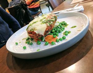 Vegan schnitzel / Parma version (possibly dairy cheese used) at The Duke in Enmore