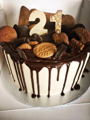 Celebration biscoff chocolate cake at Karmic Cakery in Berwick-upon-tweed