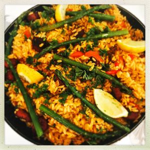 Paella  at Karmic Cakery in Berwick-upon-tweed