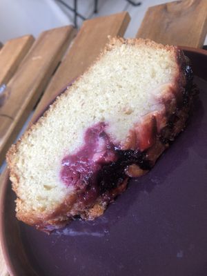 Apple and bramble cake  at Karmic Cakery in Berwick-upon-tweed