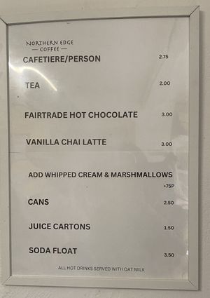 Drinks menu September 2023  at Karmic Cakery in Berwick-upon-tweed