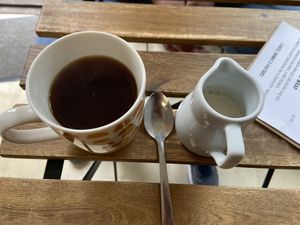 Indian masala tea: quite good  at Karmic Cakery in Berwick-upon-tweed