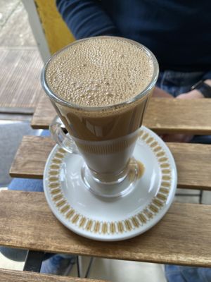 Vanilla chai latte: nice but sweet  at Karmic Cakery in Berwick-upon-tweed