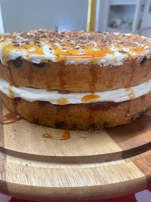 Homemade caramel chocolate chunk at Karmic Cakery in Berwick-upon-tweed