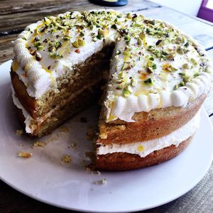 Orange and pistachio cake (from social media) at Karmic Cakery in Berwick-upon-tweed