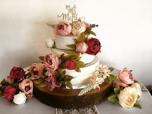 Our gorgeous wedding cake  at Karmic Cakery in Berwick-upon-tweed