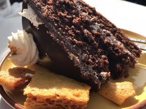 Choc butterscotch cake  at Karmic Cakery in Berwick-upon-tweed