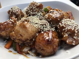 Honey glazed lemon chicken VG at Karmic Cakery in Berwick-upon-tweed