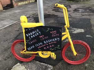 This way please at Karmic Cakery in Berwick-upon-tweed