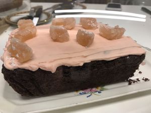 Turkish delight cake  at Karmic Cakery in Berwick-upon-tweed