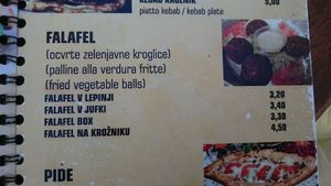 Menu at Fast Food Magic in Koper